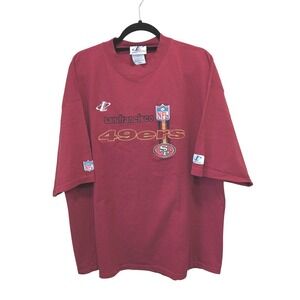 Vintage Logo Athletic San Francisco 49ers Red Embroidered T-Shirt Mens XL 90s